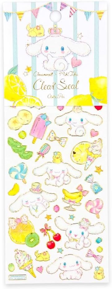 Sanrio Takei Miki x Cinnamon Clear Sticker Sheet - Fresh Citrus - Clothes Pin