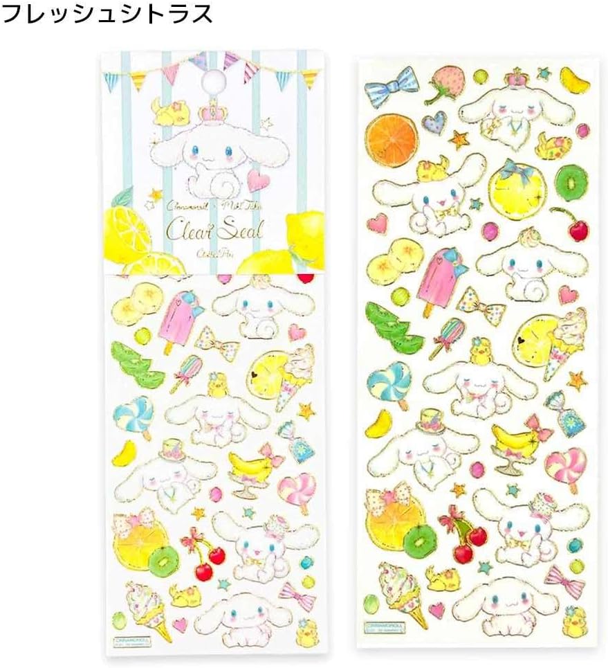 Sanrio Takei Miki x Cinnamon Clear Sticker Sheet - Fresh Citrus - Clothes Pin