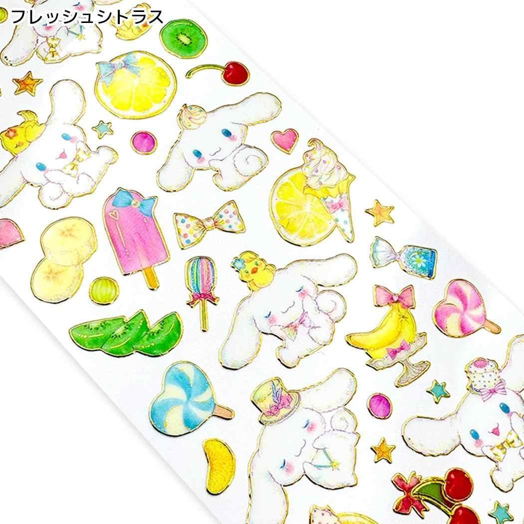 Sanrio Takei Miki x Cinnamon Clear Sticker Sheet - Fresh Citrus - Clothes Pin