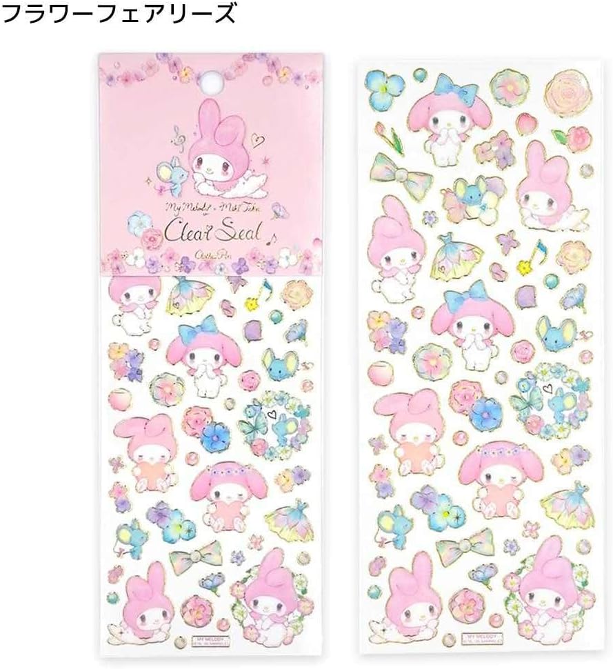 Sanrio Takei Miki x My Melody  Clear Sticker Sheet - Flower Fairies - Clothes Pin
