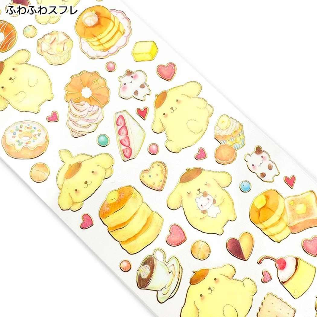 Sanrio Takei Miki x Pompompurin Clear Sticker Sheet - Fluffy Soufflé - Clothes Pin