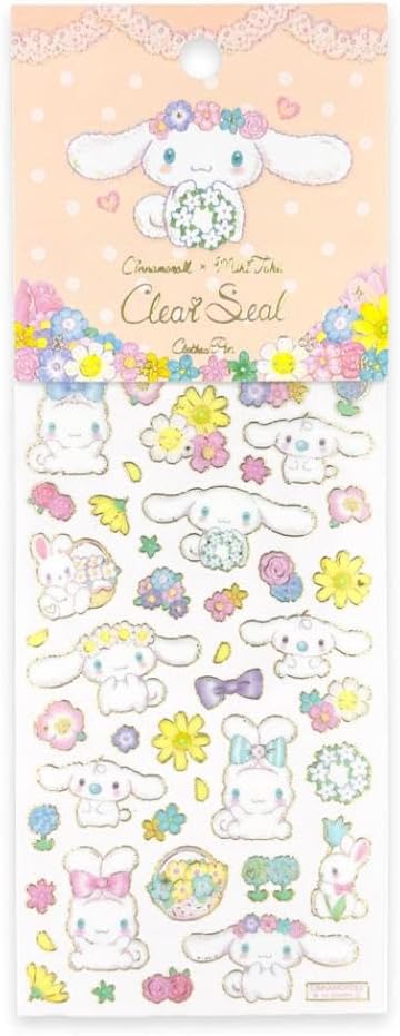 Sanrio Takei Miki x Cinnamoroll Clear Sticker Sheet - Pastel Bouquet - Clothes Pin