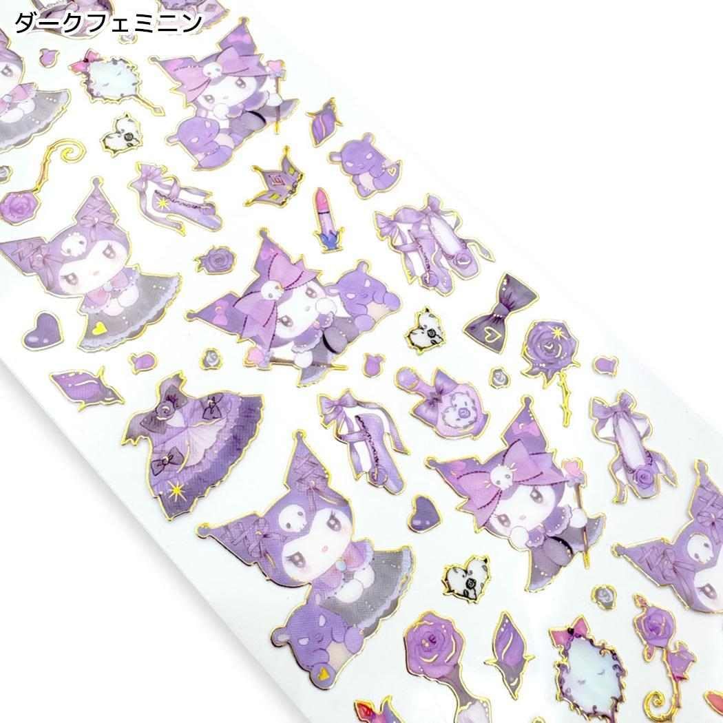Sanrio Takei Miki x Kuromi Clear Sticker Sheet - Dark Feminine - Clothes Pin