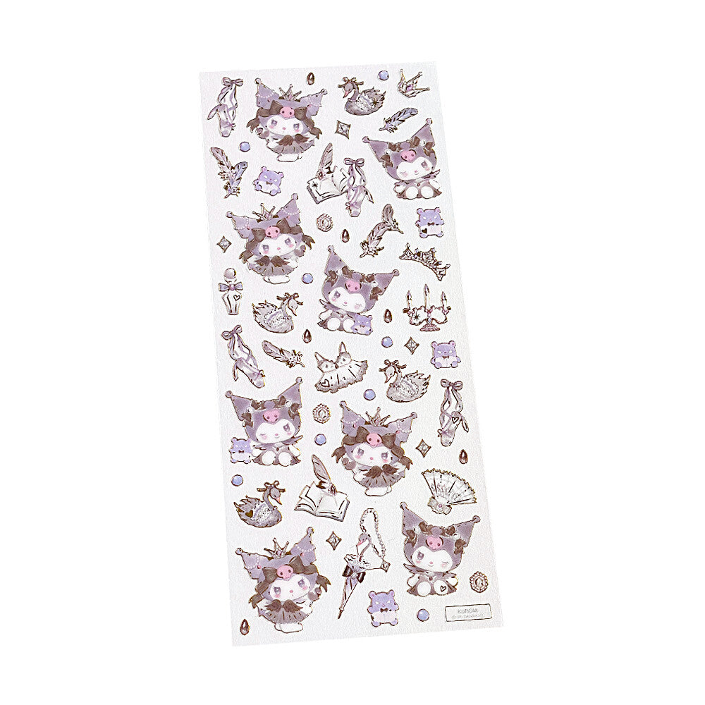 Sanrio x Takei Miki Sticker Sheet - Black Swan Kuromi