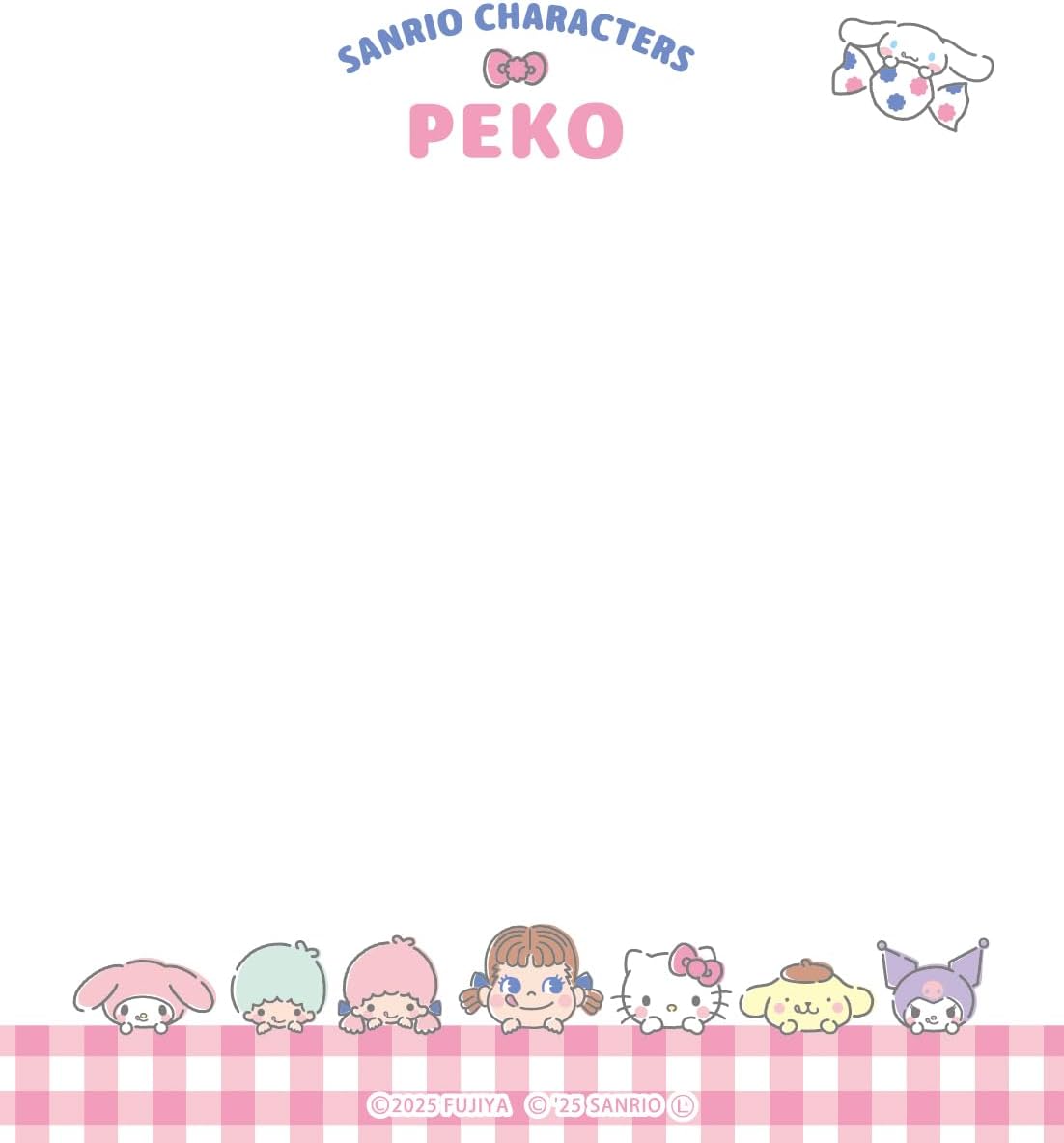 Sanrio x PEKO Memo Pad - Pink Checker