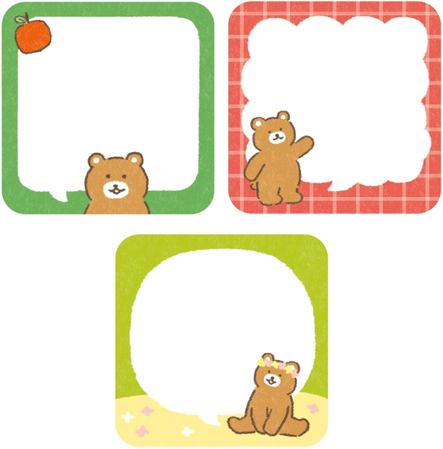 Furukawashiko Sticky Notes - Speech Bubble Bear | Papermind Shop