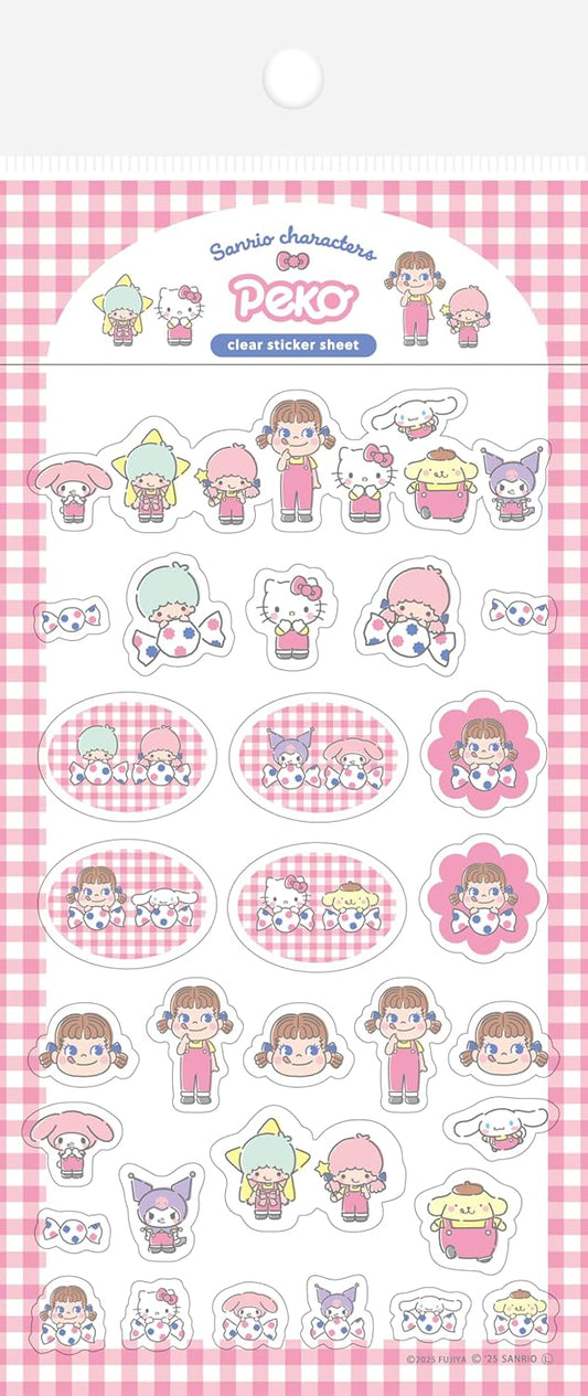 Sanrio x PEKO Sticker Sheet - Pink Checker | Papermind Shop