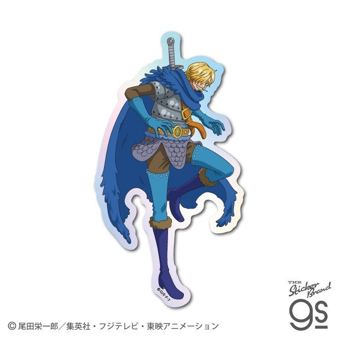 ONE PIECE Holographic Sticker – Sanji (Elbaf Arc) | Anime Decal for Suitcases & Phones