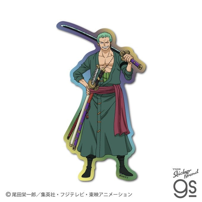 ONE PIECE Holographic Sticker – Zoro | Sparkly Pirate Anime Decal for Phones & Collecting