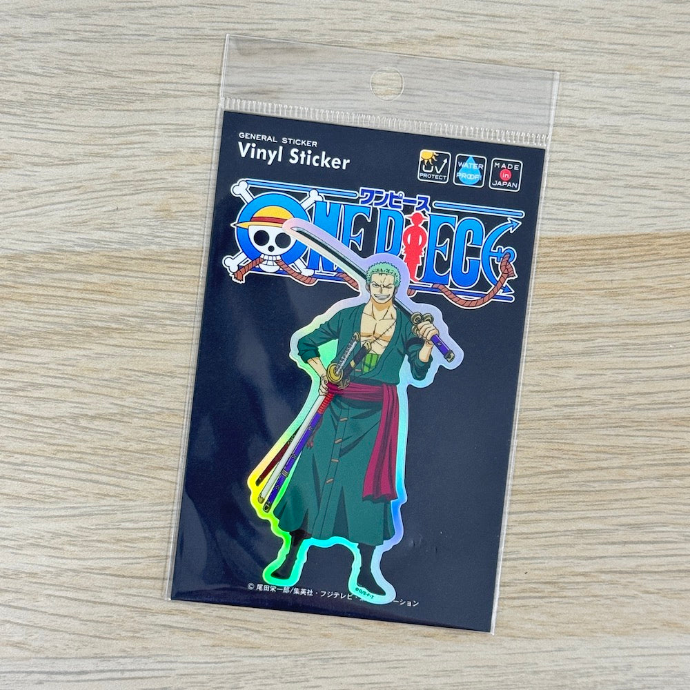 ONE PIECE Holographic Sticker – Zoro | Sparkly Pirate Anime Decal for Phones & Collecting - Shop Vinyl Stickers and Japanese Stationery at Papermind Stationery Shop