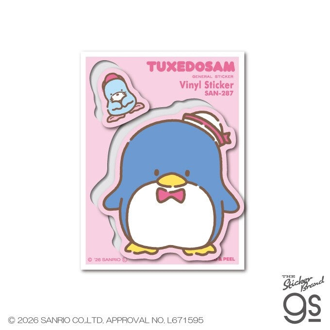Sanrio Characters Half-Cut Sticker Sheet – Tuxedo Sam | Kawaii Decals for Planners & Scrapbooking