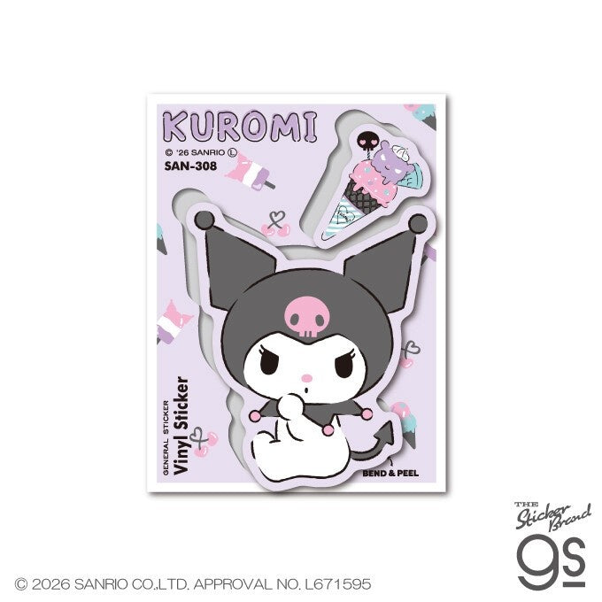 Sanrio Characters Half-Cut Sticker Sheet – Kuromi | Kawaii Decals for Planners & Scrapbooking