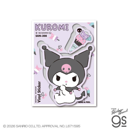 Sanrio Characters Half-Cut Sticker Sheet – Kuromi | Kawaii Decals for Planners & Scrapbooking