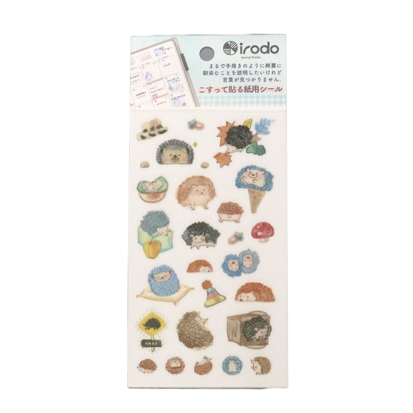 Irodo Paper Transfer Stickers - Hedgehog | Papermind Shop