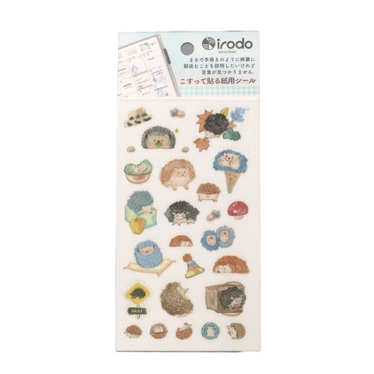 Irodo Paper Transfer Stickers - Hedgehog | Papermind Shop