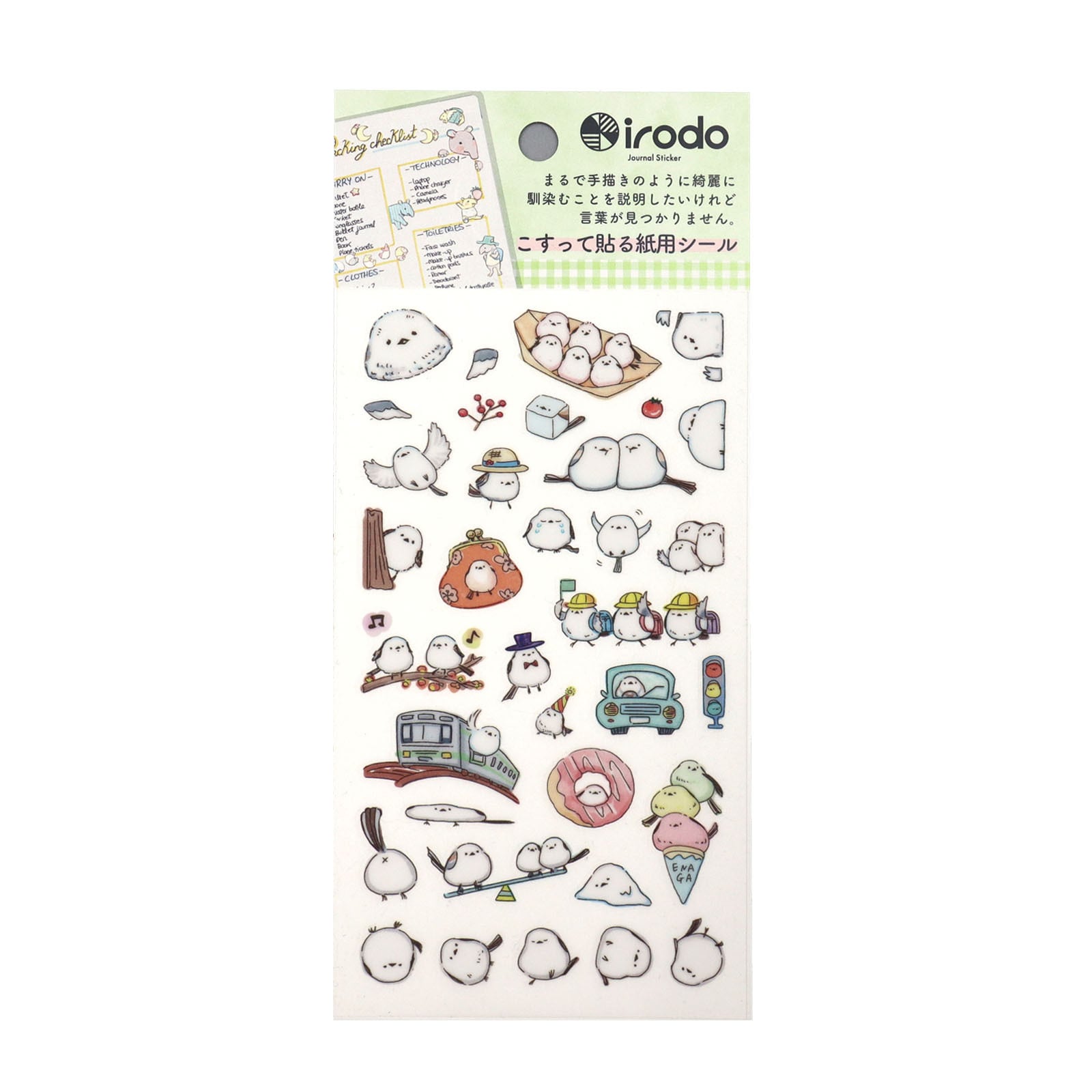 Irodo Paper Transfer Stickers - Long-tailed Tit Bird | Papermind Shop