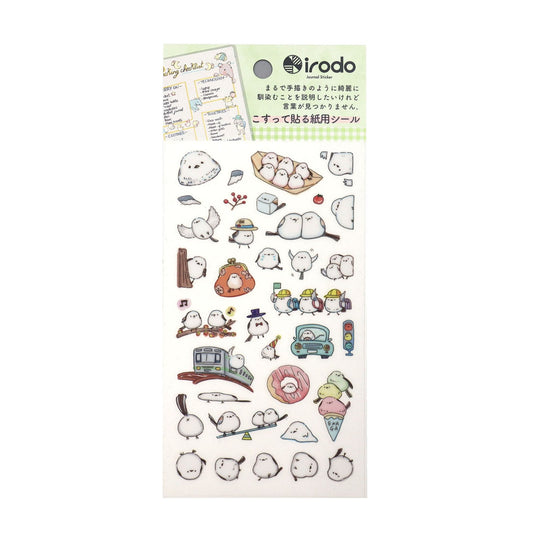Irodo Paper Transfer Stickers - Long-tailed Tit Bird | Papermind Shop