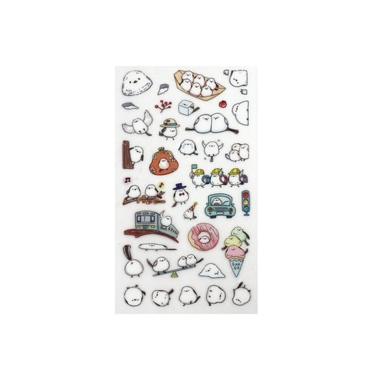 Irodo Paper Transfer Stickers - Long-tailed Tit Bird | Papermind Shop