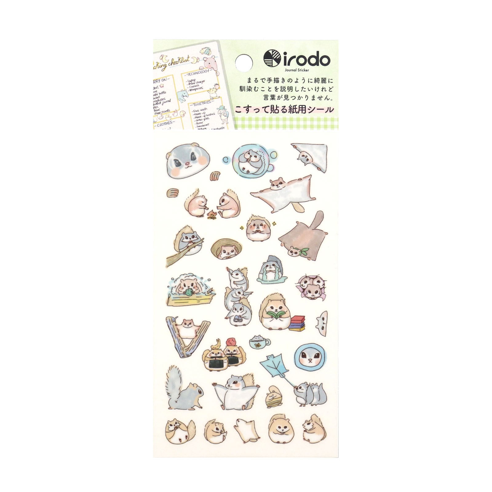 Irodo Paper Transfer Stickers - Momonga Flying Squirrel | Papermind Shop