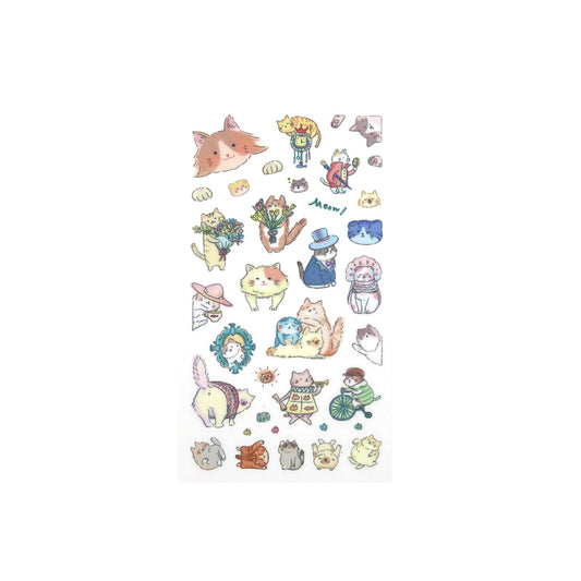 Irodo Paper Transfer Stickers - Long Hair Cat | Papermind Shop