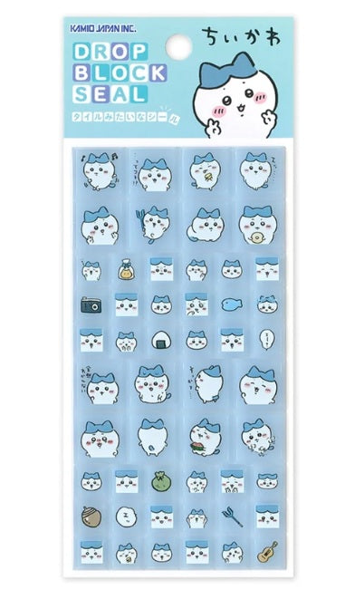 Kamio Japan Chiikawa Drop Block Sticker (Bicolor Cat)
