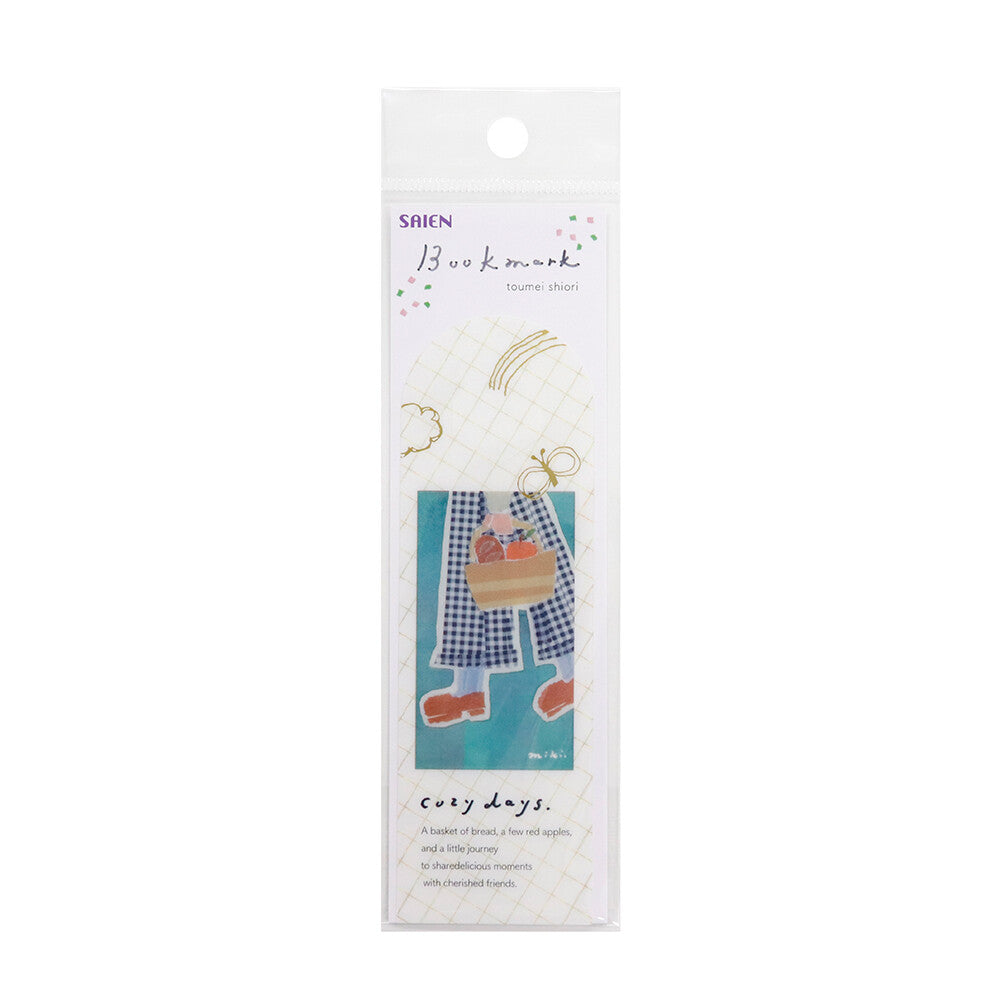 Kamiiso Saien Miki Tamura Transparent Bookmark Gold Foiled - Cozy Days | Papermind Shop