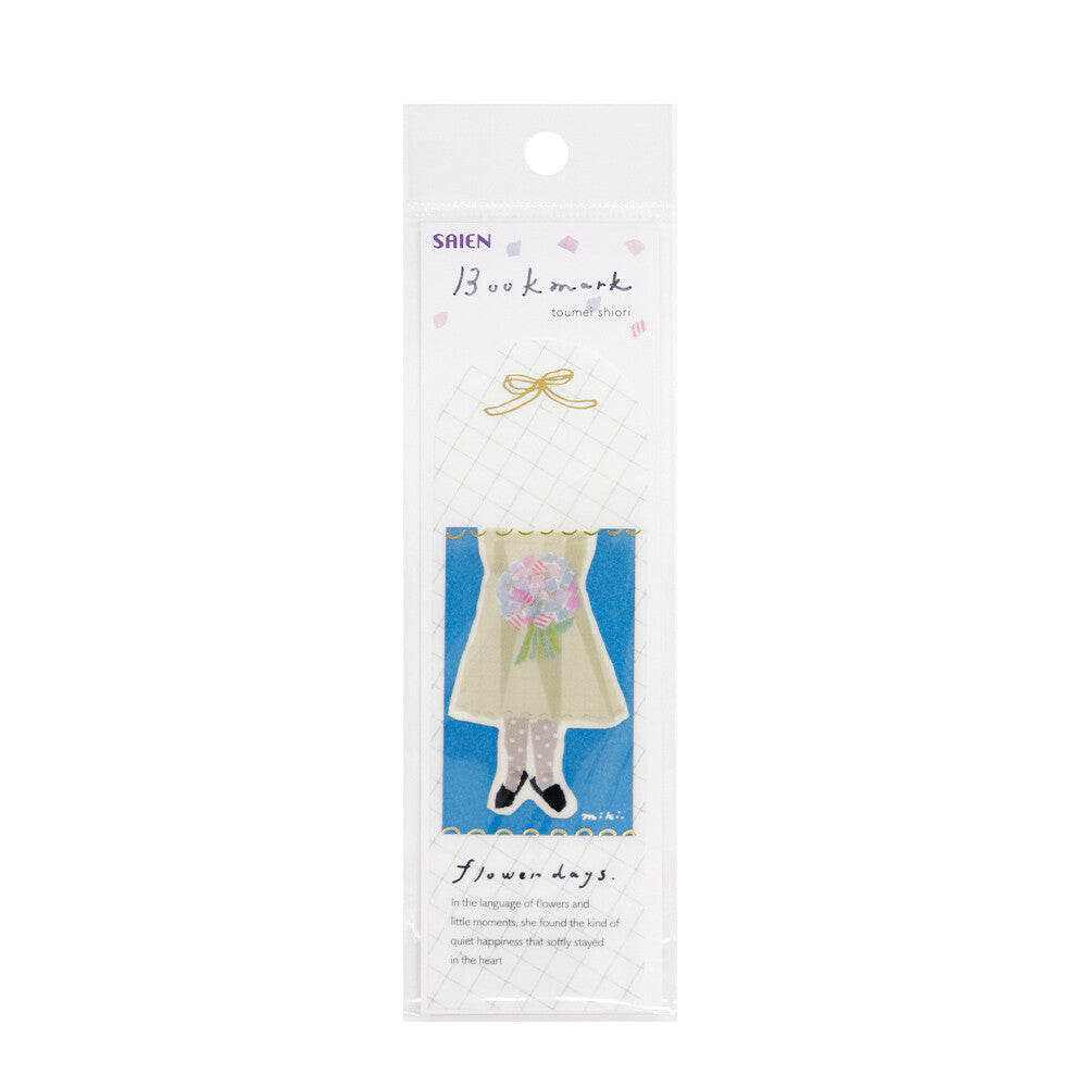 Kamiiso Saien Miki Tamura Transparent Bookmark Gold Foiled - Flower Day | Papermind Shop