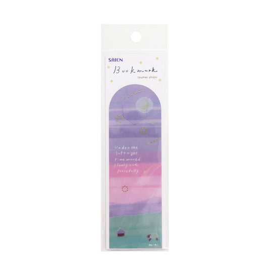 Kamiiso Saien Miki Tamura Transparent Bookmark Gold Foiled - Soft night | Papermind Shop