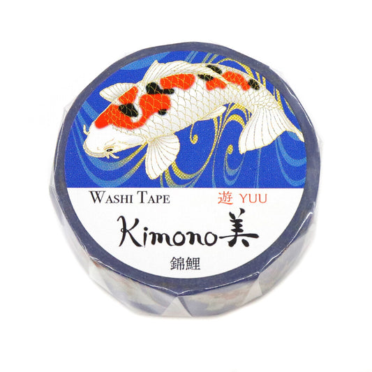 Kamiiso Sansyo 15mm Washi Tape - Kimono Nishikigoi Koi Fish | Papermind Shop