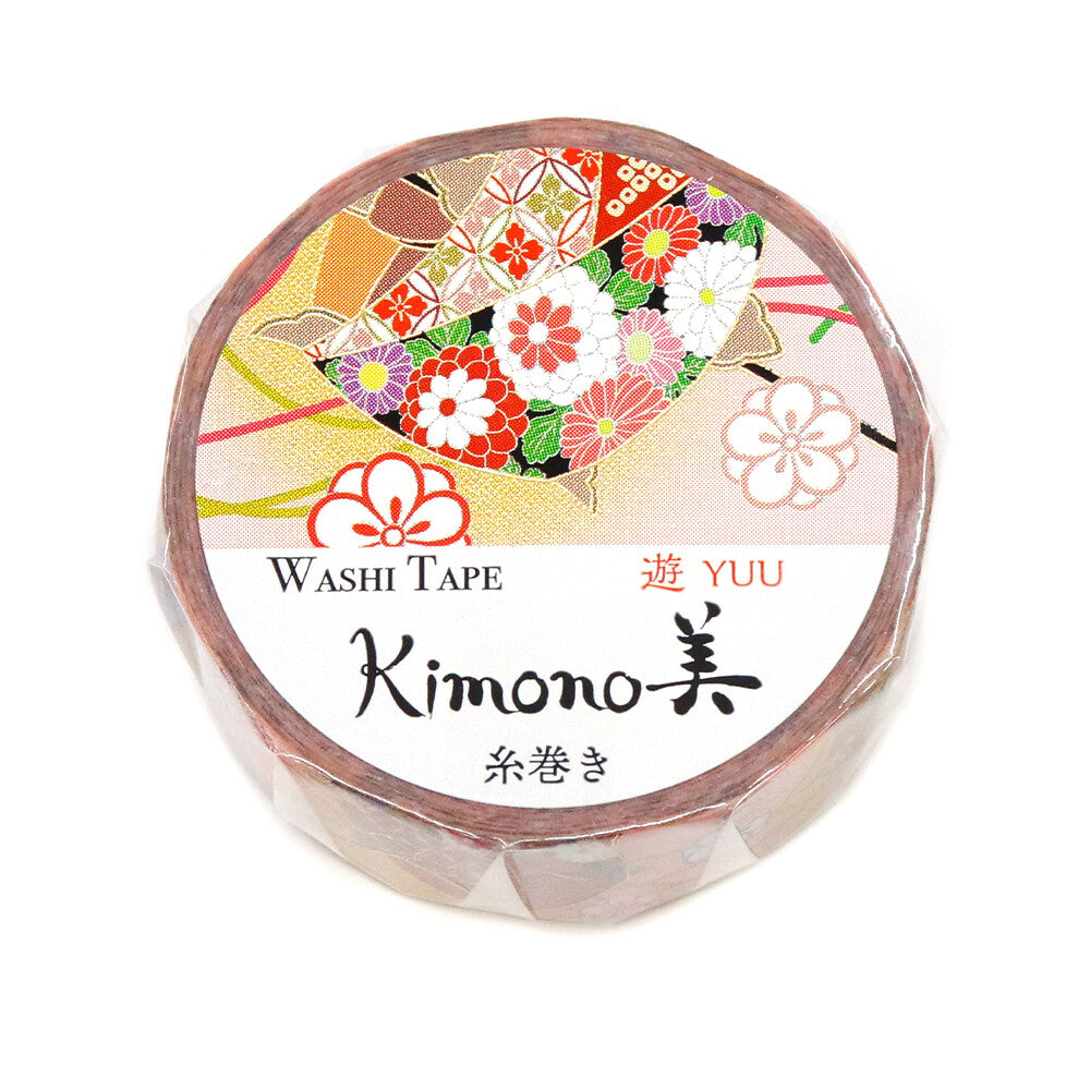 Kamiiso Sansyo 15mm Washi Tape - Kimono Spool of Thread | Papermind Shop