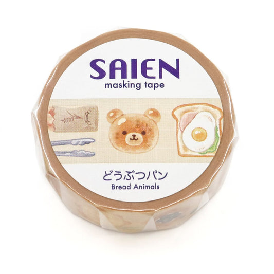 Kamiiso Saien 15mm Washi Tape - Animal Bakery | Papermind Shop