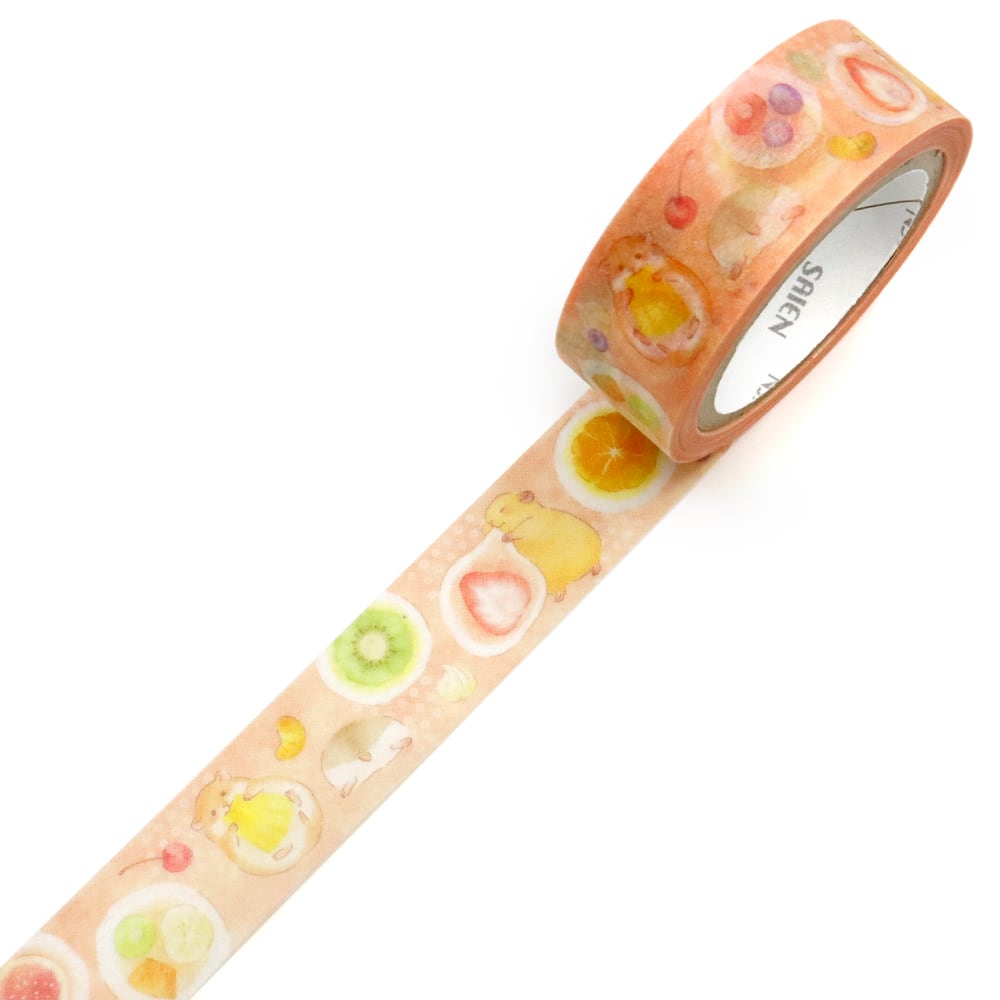 Kamiiso Saien 15mm Washi Tape - Hamster Daifuku | Papermind Shop