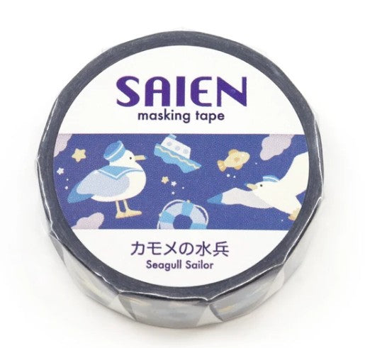 Kamiiso Saien 15mm Washi Tape - Seagull Sailor | Papermind Shop