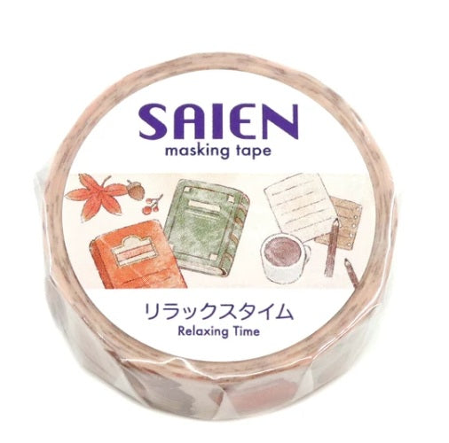 Kamiiso Saien 15mm Washi Masking Tape - Relaxing Time - Shop 15mm Washi Tapes and Japanese Stationery at Papermind Stationery Shop