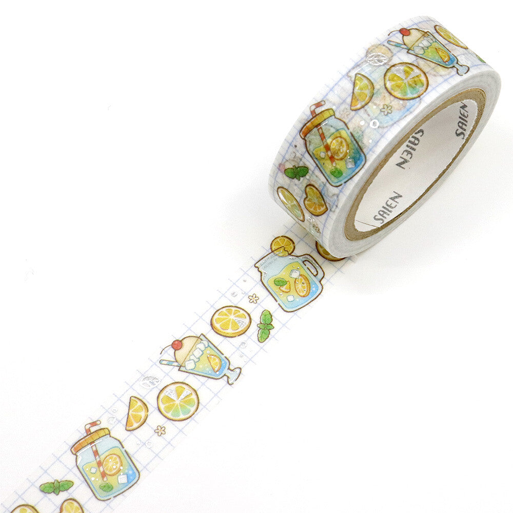 Kamiiso Sansyo 15mm Washi Tape - Saien Lemonade | Papermind Shop