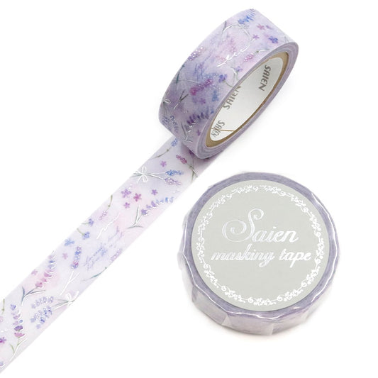 Kamiiso Saien 15mm Washi Tape Set of 2 - Sunny Mimosa & Lavender | papermindstationery.com