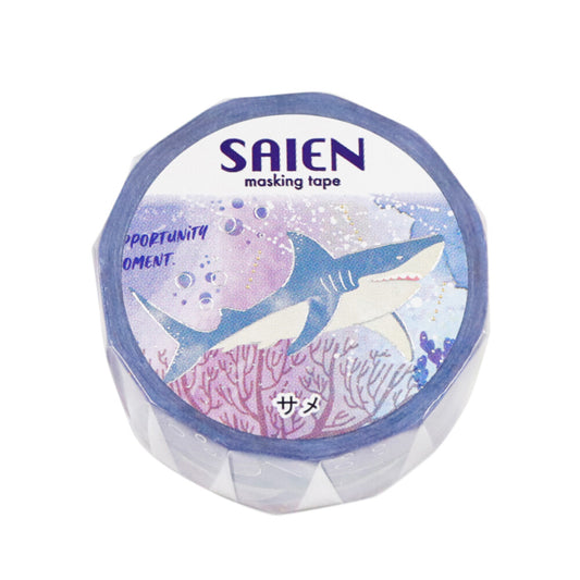 Kamiiso Sansyo 20mm Washi Tape - Saien Marine Life Shark | Papermind Shop