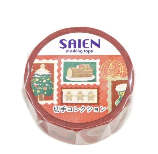 Kamiiso Saien 20mm Washi Masking Tape Gold Foiled [Winter2026] - Stamp Collection | Papermind Shop