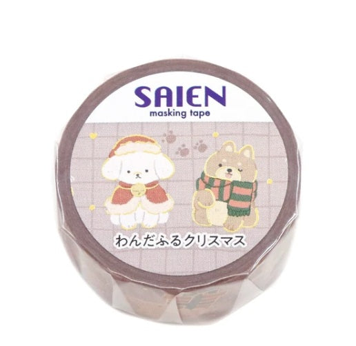 Kamiiso Saien 20mm Washi Masking Tape Gold Foiled [Winter2026] - Wonderful Christmas | Papermind Shop