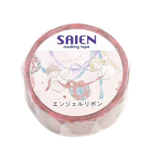 Kamiiso Saien 20mm Washi Masking Tape Silver Foiled [Winter2026] - Angel Ribbon | Papermind Shop