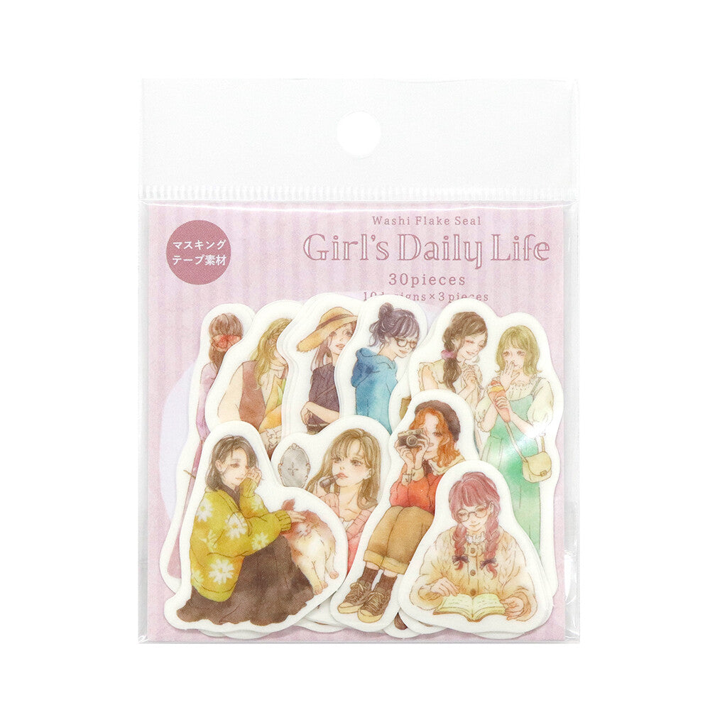 Kamiiso SAIEN Flake Stickers - Girl's Daily Life Feminine Style - Shop Flake Stickers and Japanese Stationery at Papermind Stationery Shop
