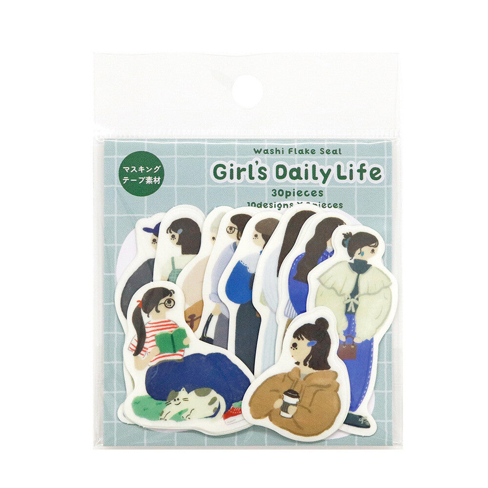 Kamiiso SAIEN Flake Stickers - Girl's Daily Life Casual Style - Shop Flake Stickers and Japanese Stationery at Papermind Stationery Shop