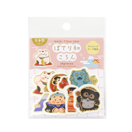 Kamiiso SAIEN Flake Stickers - Poteri Wakoron Japanese Traditional Lucky Charm