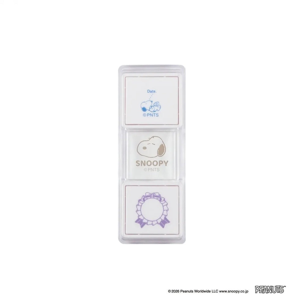 Kutsuwa Hancoco Slide Stamp - Snoopy Rosettes | Papermind Stationery