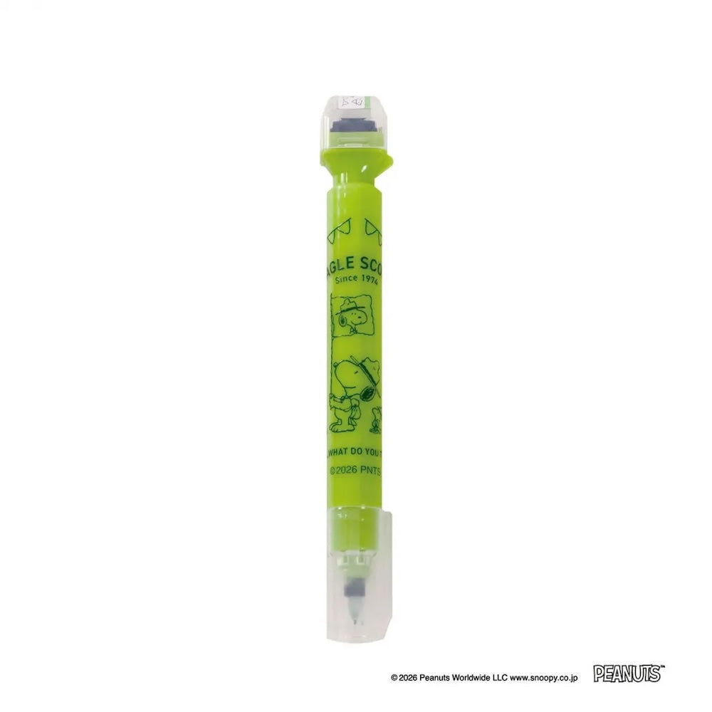 Kutsuwa Cruro 2 in 1 Stamp Pen - Snoopy Green | Papermind Stationery