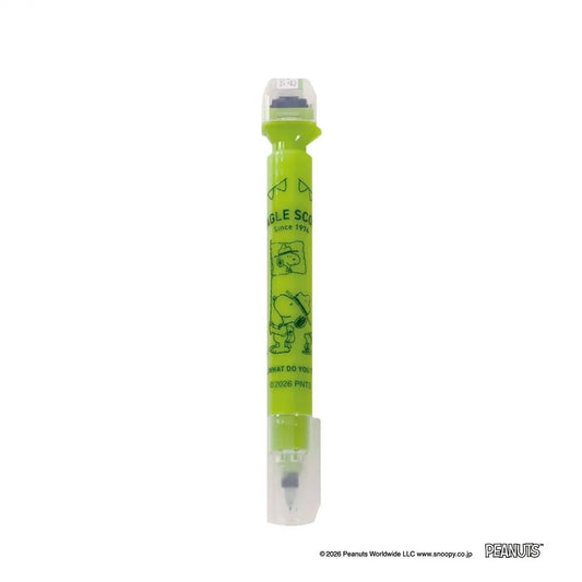 Kutsuwa Cruro 2 in 1 Stamp Pen - Snoopy Green | Papermind Stationery