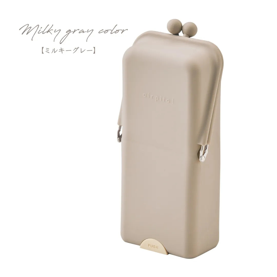 Kutsuwa Airpita Stand Pencil Case Milky Gray