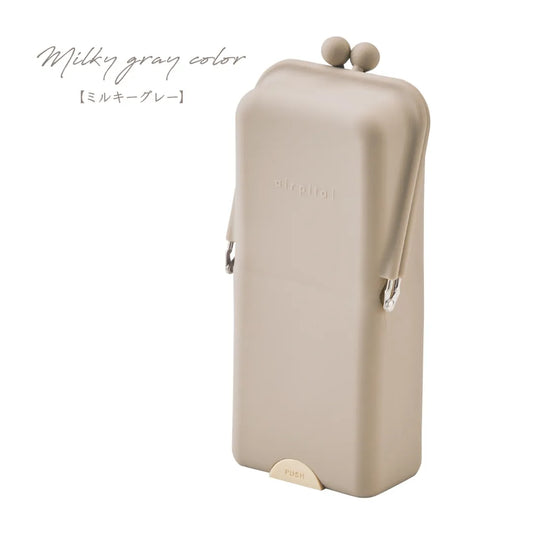 Kutsuwa Airpita Stand Pencil Case Milky Gray
