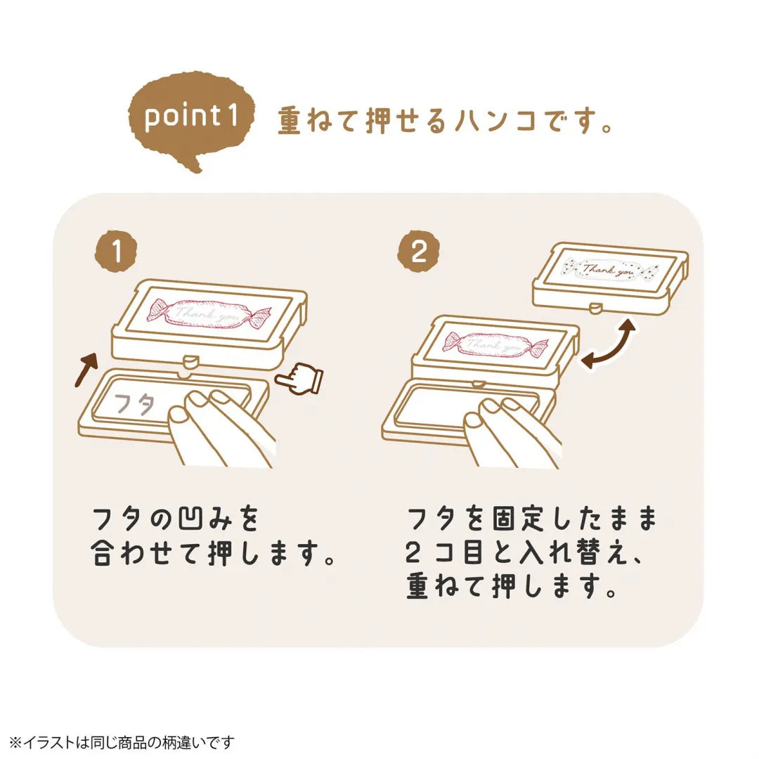 Kutsuwa Pre-inked Stamp Hancoco Deco Arigato Candy