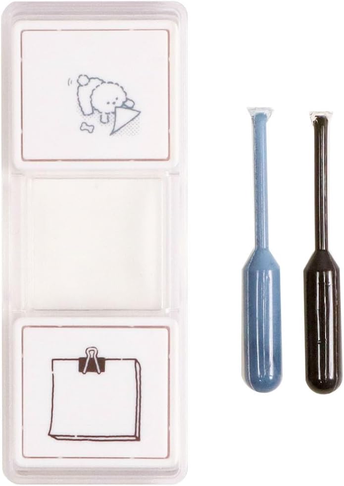 Kutsuwa Hancoco Slide Layered Stamp - Dog & Flipping Note | Papermind Shop